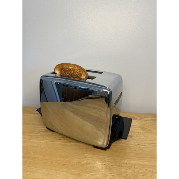 Toastmaster Super Deluxe Toaster Chrome Auto Pop Up MCM Vtg 1950s Works Well - Picture 8 of 14